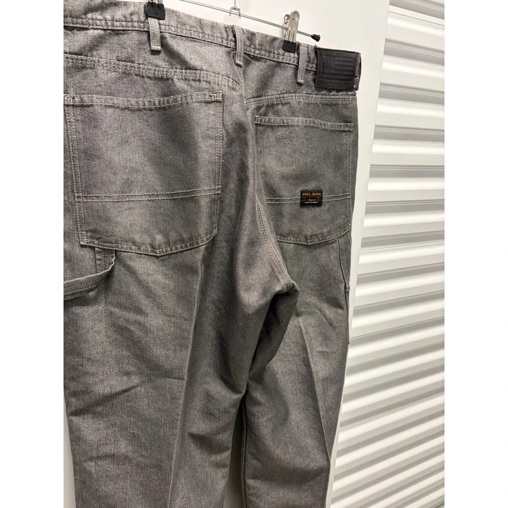 Vintage‎ Polo Jeans Ralph Lauren Carpenter Pants Mens 36x32 Grey Utility Good